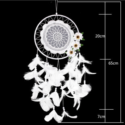 ดอกไม้สีขาวบริสุทธิ์ Dream Catcher งานฝีมือตกแต่งบ้าน, MS8021