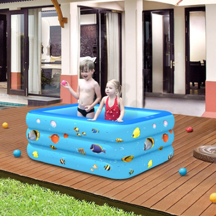 รูปแบบการบินและอวกาศในร่มและกลางแจ้งของใช้ในครัวเรือน Baby Square Inflatable Swimming Pool, 120 x 85 x 35cm