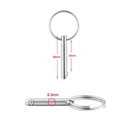 3 ชิ้นอุปกรณ์เรือ 316 สแตนเลสสตีลบอล Pin Quick Release และ Quick Release ความปลอดภัย Pin ฤดูใบไม้ผลิ Steel Ball Pin, ขนาด: 6.3x38 มม., 6.3x38mm