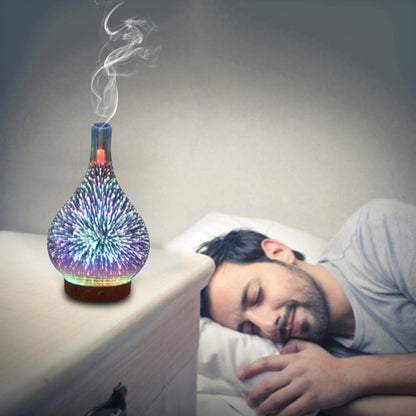 STB-XB10 ดอกไม้ไฟ 3D 7 สี LED Night Light Air Humidifier Aroma Essential Oil Diffuser Mist Maker, US Plug, EU Plug, UK Plug, AU Plug
