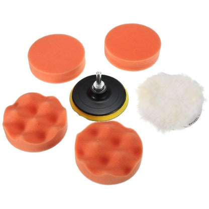 7 in 1 Buffing Pad Set Thread Auto Car Polishing Pad Kit สำหรับเครื่องขัดเงารถยนต์, 3 inch, 4 inch, 5 inch, 6 inch, 7 inch