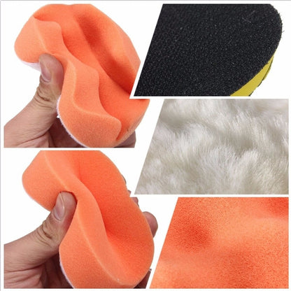 7 in 1 Buffing Pad Set Thread Auto Car Polishing Pad Kit สำหรับเครื่องขัดเงารถยนต์, 3 inch, 4 inch, 5 inch, 6 inch, 7 inch