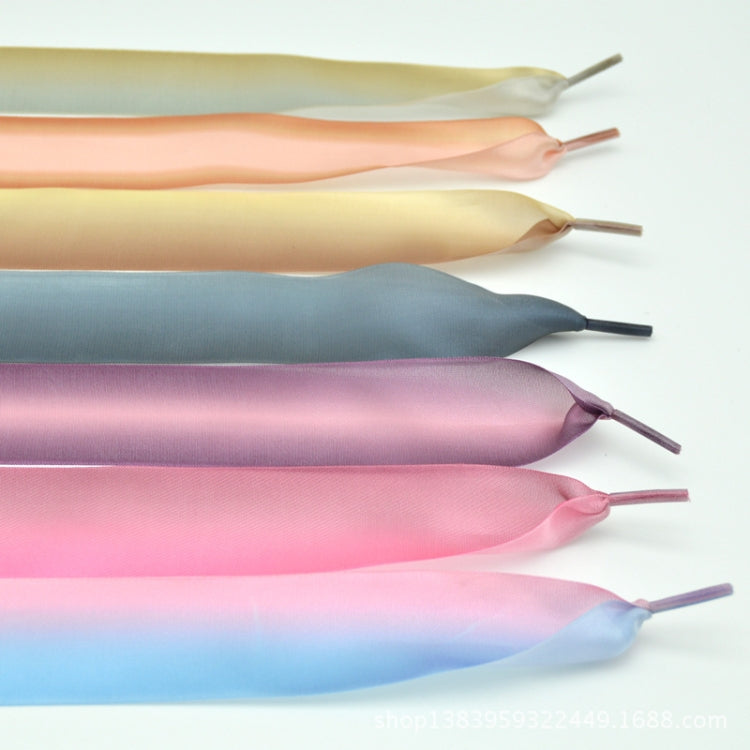 การไล่ระดับสี 4 ซม.ความกว้างซาตินผ้าไหมริบบิ้นเชือกผูกรองเท้ารองเท้าผ้าใบกีฬารองเท้ารองเท้าสีขาว Laces, 140cm, 150cm, 160cm