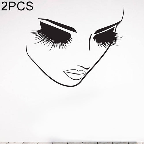 2 PCS แต่งหน้า Wall Salon Wall Beauty Studio Wall Art ตกแต่งสติกเกอร์สติ๊กเกอร์ติดผนัง, 40×34cm, 46×40cm, 57×49cm, 65×57cm