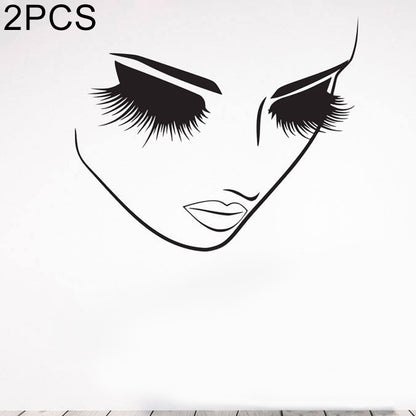 2 PCS แต่งหน้า Wall Salon Wall Beauty Studio Wall Art ตกแต่งสติกเกอร์สติ๊กเกอร์ติดผนัง, 40×34cm, 46×40cm, 57×49cm, 65×57cm