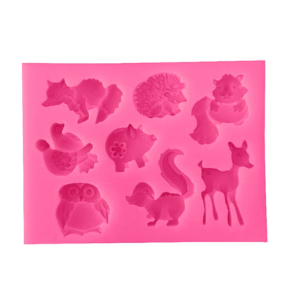 สัตว์ซิลิโคนแม่พิมพ์เค้กตกแต่งเครื่องมือ Pastry Baking ช็อกโกแลตสบู่แม่พิมพ์, Animals Shape