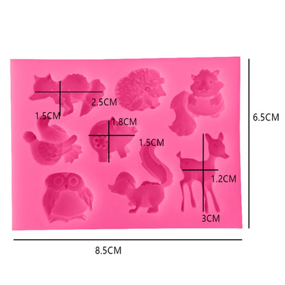 สัตว์ซิลิโคนแม่พิมพ์เค้กตกแต่งเครื่องมือ Pastry Baking ช็อกโกแลตสบู่แม่พิมพ์, Animals Shape