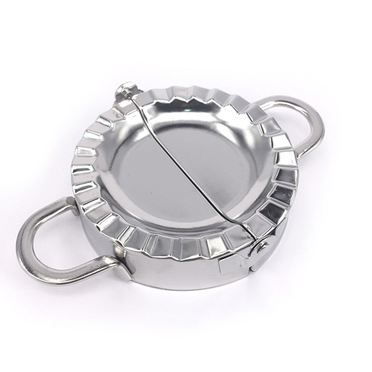 สแตนเลส Dumpling Maker เครื่องตัดแป้ง Dumpling Mould อุปกรณ์ครัว Pastry เครื่องมือ, Large 9.7cm with White Box, Small 7.7cm with White Box, 8.3 Dumplings Round Knife, 7.3 Dumplings Round knife