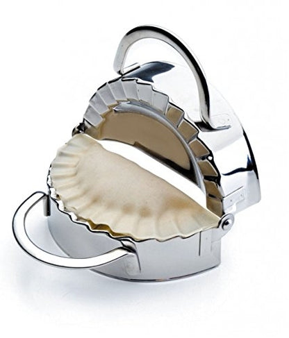 สแตนเลส Dumpling Maker เครื่องตัดแป้ง Dumpling Mould อุปกรณ์ครัว Pastry เครื่องมือ, Large 9.7cm with White Box, Small 7.7cm with White Box, 8.3 Dumplings Round Knife, 7.3 Dumplings Round knife
