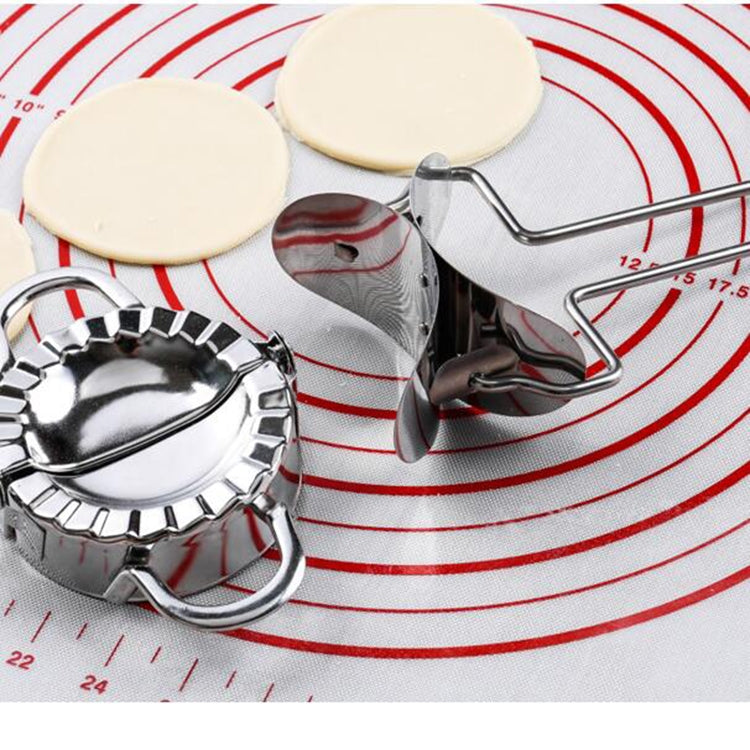สแตนเลส Dumpling Maker เครื่องตัดแป้ง Dumpling Mould อุปกรณ์ครัว Pastry เครื่องมือ, Large 9.7cm with White Box, Small 7.7cm with White Box, 8.3 Dumplings Round Knife, 7.3 Dumplings Round knife