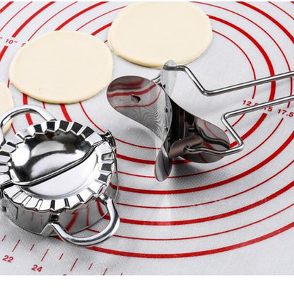 สแตนเลส Dumpling Maker เครื่องตัดแป้ง Dumpling Mould อุปกรณ์ครัว Pastry เครื่องมือ, Large 9.7cm with White Box, Small 7.7cm with White Box, 8.3 Dumplings Round Knife, 7.3 Dumplings Round knife