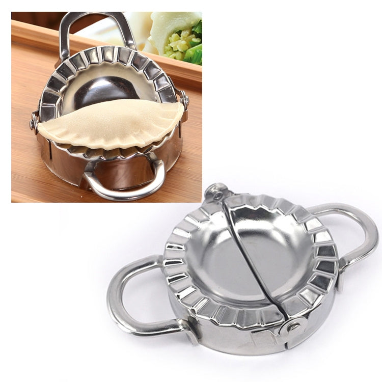 สแตนเลส Dumpling Maker เครื่องตัดแป้ง Dumpling Mould อุปกรณ์ครัว Pastry เครื่องมือ, Large 9.7cm with White Box, Small 7.7cm with White Box, 8.3 Dumplings Round Knife, 7.3 Dumplings Round knife