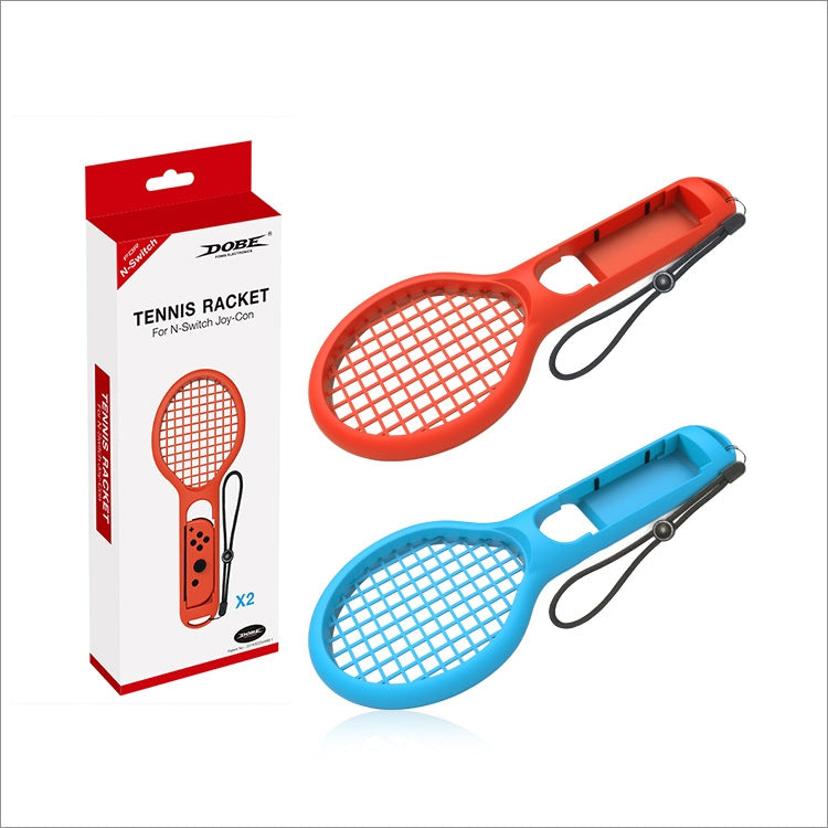 BODE ซ้ายและขวาขนาดเล็กจับไม้เทนนิส NS เกม Grip กีฬาเกม TNS1843 สำหรับสวิทช์, Tennis Racket (Red and blue)