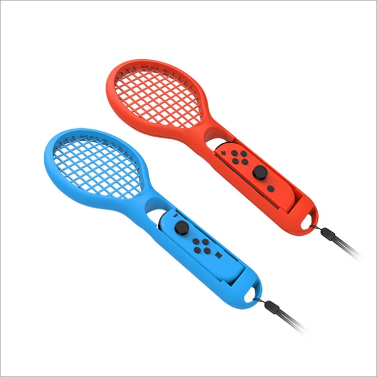BODE ซ้ายและขวาขนาดเล็กจับไม้เทนนิส NS เกม Grip กีฬาเกม TNS1843 สำหรับสวิทช์, Tennis Racket (Red and blue)