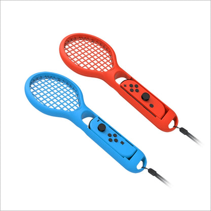 BODE ซ้ายและขวาขนาดเล็กจับไม้เทนนิส NS เกม Grip กีฬาเกม TNS1843 สำหรับสวิทช์, Tennis Racket (Red and blue)
