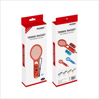 BODE ซ้ายและขวาขนาดเล็กจับไม้เทนนิส NS เกม Grip กีฬาเกม TNS1843 สำหรับสวิทช์, Tennis Racket (Red and blue)
