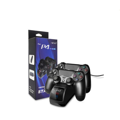 USB Dual Charger Dock Station พร้อมไฟ LED สำหรับ PS4 Wireless Controller, SND-401