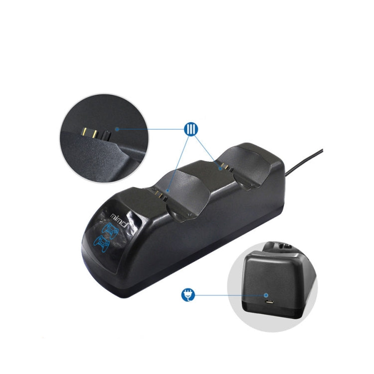USB Dual Charger Dock Station พร้อมไฟ LED สำหรับ PS4 Wireless Controller, SND-401