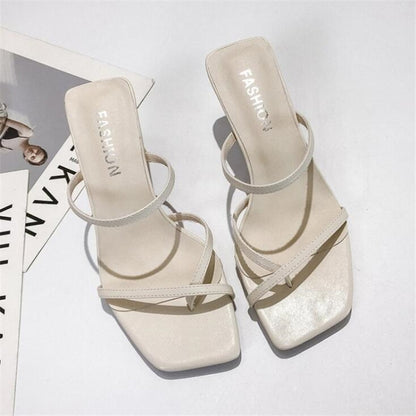 Pin-toe Stiletto แฟชั่นผู้หญิงรองเท้าแตะส้นสูง, 34, 35, 36, 37, 38, 39
