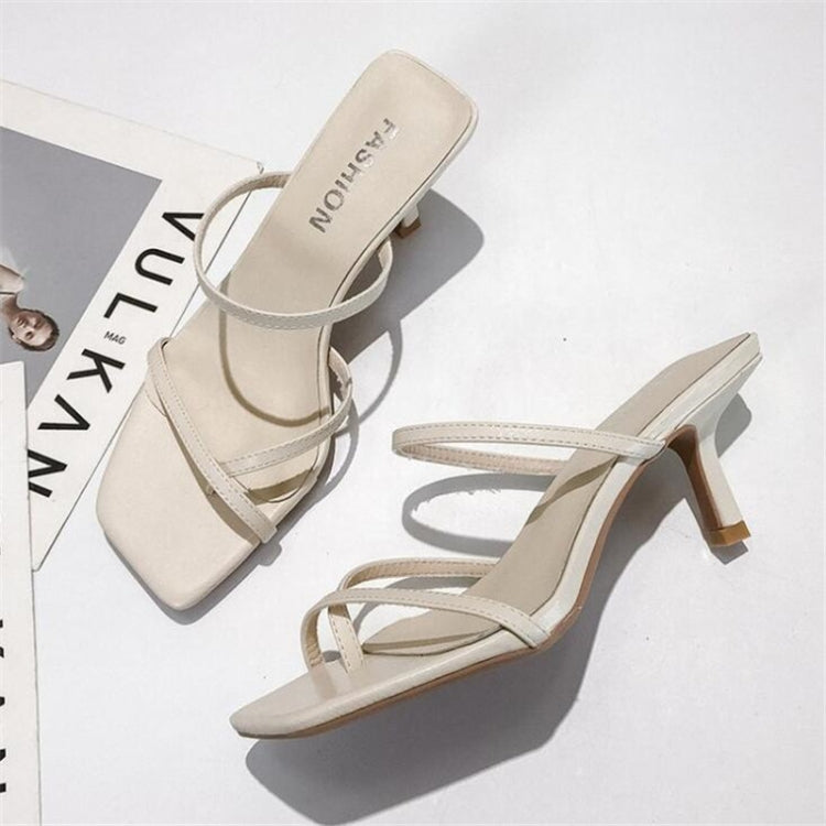 Pin-toe Stiletto แฟชั่นผู้หญิงรองเท้าแตะส้นสูง, 34, 35, 36, 37, 38, 39