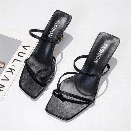 Pin-toe Stiletto แฟชั่นผู้หญิงรองเท้าแตะส้นสูง, 34, 35, 36, 37, 38, 39
