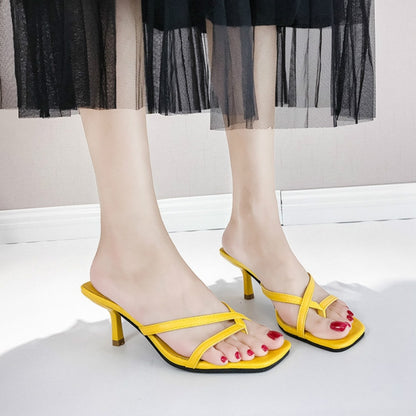 Pin-toe Stiletto แฟชั่นผู้หญิงรองเท้าแตะส้นสูง, 34, 35, 36, 37, 38, 39