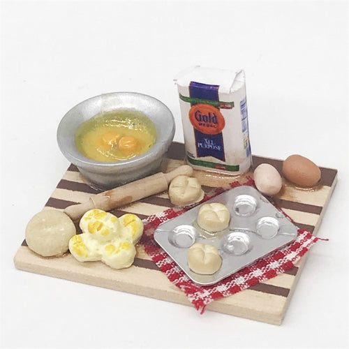 1:12 MINI House ของเล่นจำลองเขียงขนมทำขนมปังตาราง, Chopping Board