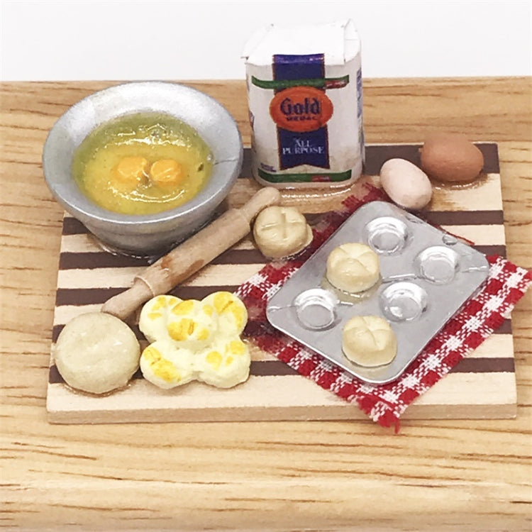 1:12 MINI House ของเล่นจำลองเขียงขนมทำขนมปังตาราง, Chopping Board