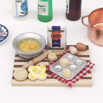 1:12 MINI House ของเล่นจำลองเขียงขนมทำขนมปังตาราง, Chopping Board