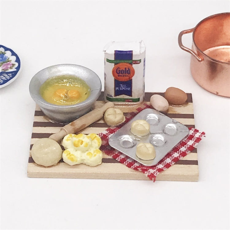 1:12 MINI House ของเล่นจำลองเขียงขนมทำขนมปังตาราง, Chopping Board