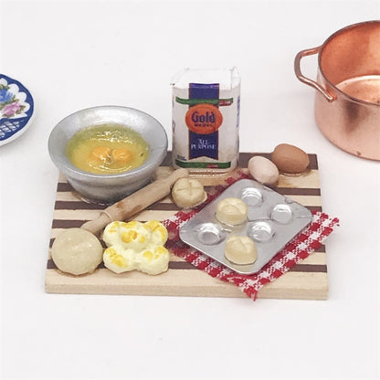 1:12 MINI House ของเล่นจำลองเขียงขนมทำขนมปังตาราง, Chopping Board