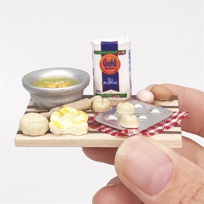1:12 MINI House ของเล่นจำลองเขียงขนมทำขนมปังตาราง, Chopping Board