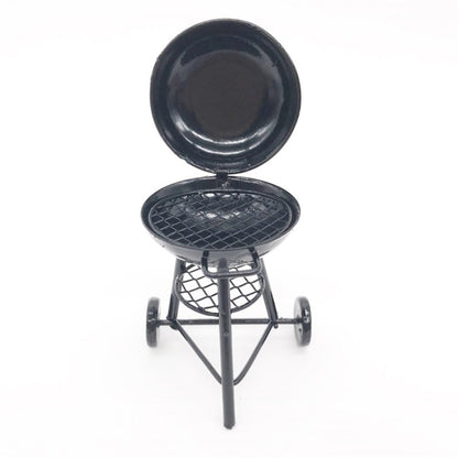 1:12 MINI House ของเล่นจำลองรอบเตาอบตกแต่งฉากกลางแจ้ง, Round Oven