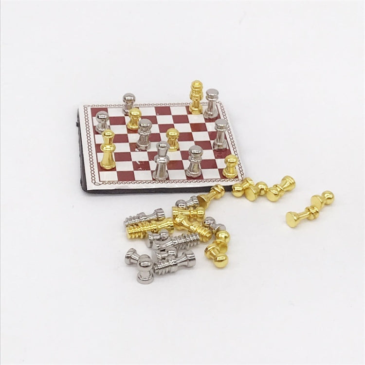 1:12 MINI House ของเล่นจำลองหมากรุกชุดฉากอุปกรณ์เสริม, Chess