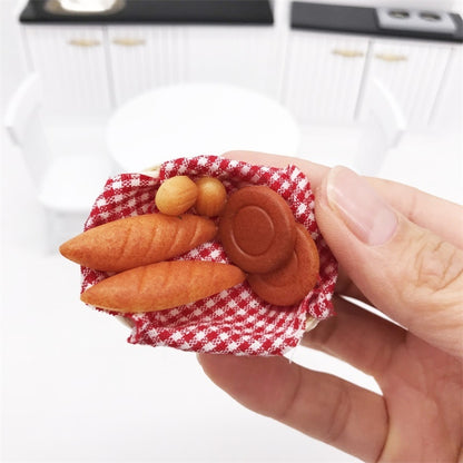 3 ชิ้น 1:12 เฟอร์นิเจอร์บ้านตุ๊กตามินิอุปกรณ์ครัวอาหารไมโครเล่นตะกร้ากล่องขนมปัง, Bread Box Basket