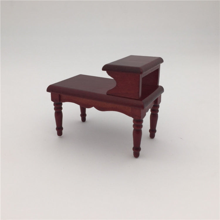 1:12 ตุ๊กตาของเล่นไม้มินิวินเทจสีมะฮอกกานีโต๊ะน้ำชา, Tea Table