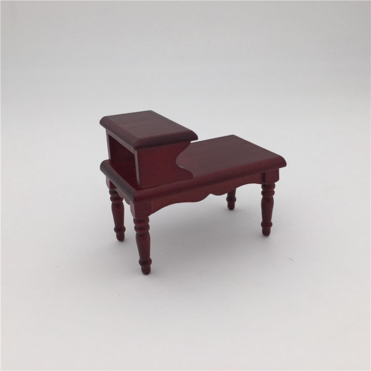 1:12 ตุ๊กตาของเล่นไม้มินิวินเทจสีมะฮอกกานีโต๊ะน้ำชา, Tea Table