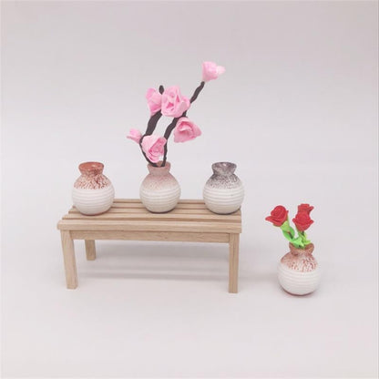 3 ชิ้น/เซ็ต 1:12 มินิตุ๊กตาบ้านฉากตกแต่งแจกันจำลอง, Simulation Vases