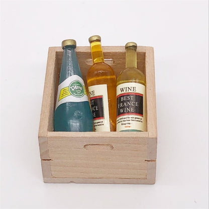 3 ชิ้น / เซ็ต 1:12 มินิเฮาส์ของเล่นจำลองการตกแต่งเครื่องดื่มไวน์, 3 PCS / Set Wine Drink Decoration