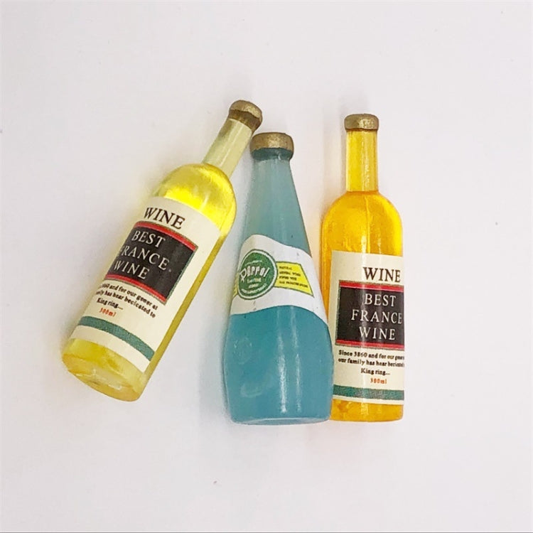 3 ชิ้น / เซ็ต 1:12 มินิเฮาส์ของเล่นจำลองการตกแต่งเครื่องดื่มไวน์, 3 PCS / Set Wine Drink Decoration