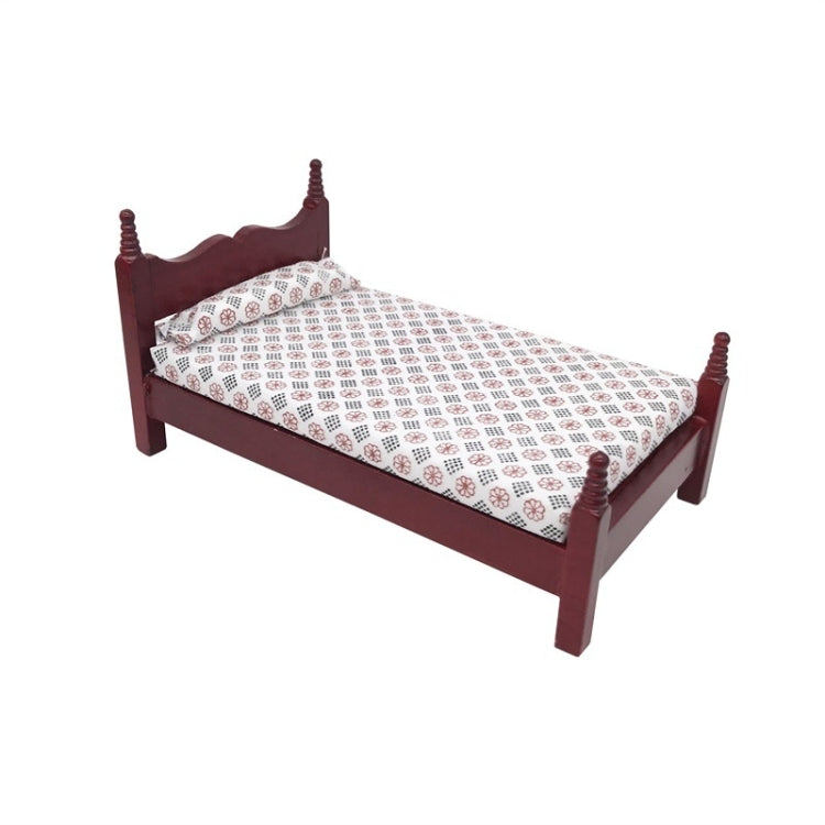 1:12 MINI House ของเล่นกระเป๋าเฟอร์นิเจอร์จำลองเตียงเดี่ยว, Single Bed