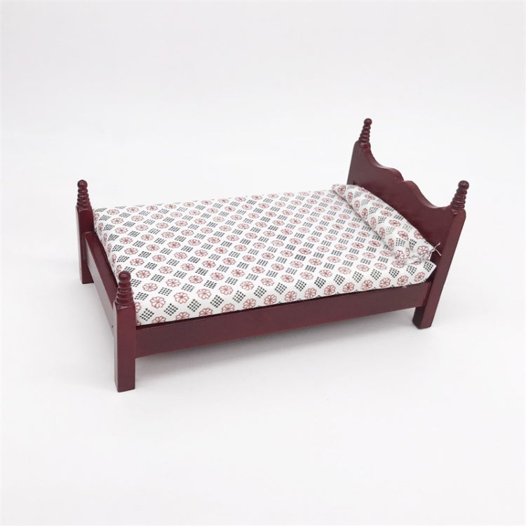 1:12 MINI House ของเล่นกระเป๋าเฟอร์นิเจอร์จำลองเตียงเดี่ยว, Single Bed