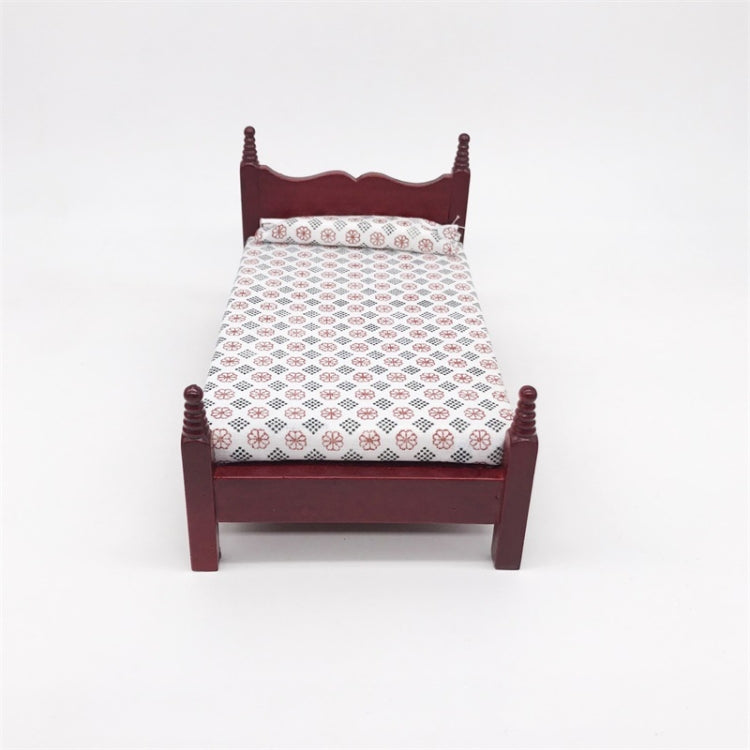 1:12 MINI House ของเล่นกระเป๋าเฟอร์นิเจอร์จำลองเตียงเดี่ยว, Single Bed