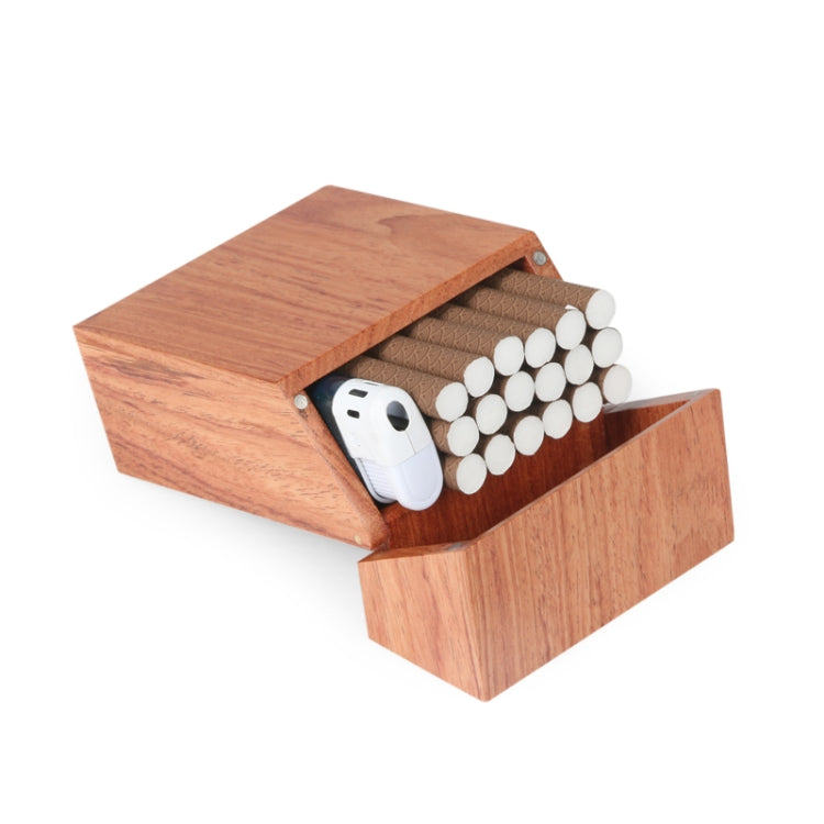 กล่องบุหรี่ไม้สร้างสรรค์การดูดซับแม่เหล็กกรณีบุหรี่แบบฝาพับ, Black, Carbonized Bamboo, Rosewood, Cherry Wood