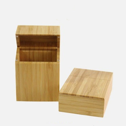 กล่องบุหรี่ไม้สร้างสรรค์การดูดซับแม่เหล็กกรณีบุหรี่แบบฝาพับ, Black, Carbonized Bamboo, Rosewood, Cherry Wood
