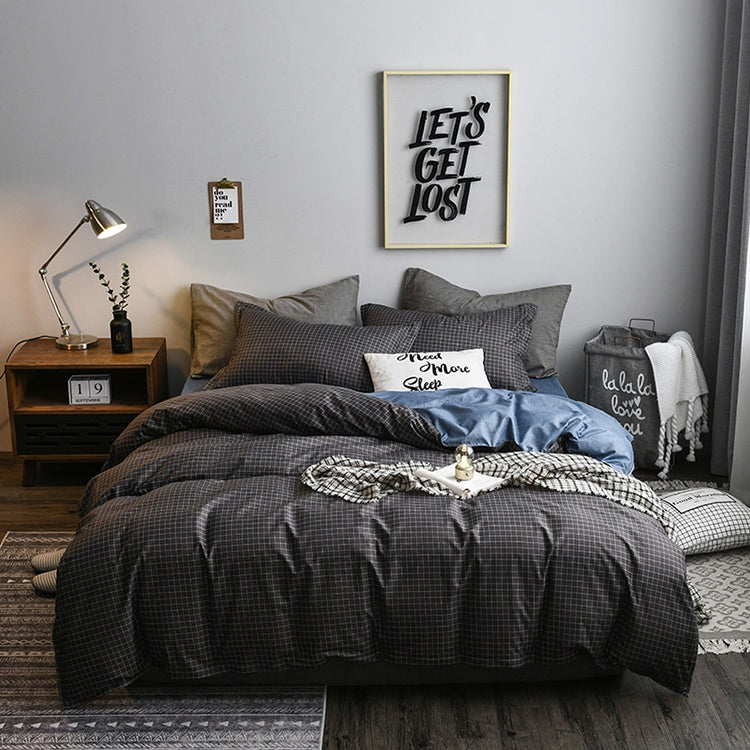 ชุดเครื่องนอนลายสก๊อตด้านข้างเตียงผ้านวมคลุมชุดแผ่นผ้านวม, 168*229cm(1x Pillowcase,1xQuilt）, 200*230cm(2x Pillowcase,1x Quilt）, 228*228cm(2xPillowcase,1xQuilt）, 260*230cm(2xPillowcase ,1xQuilt）, 135*200cm(1xPillowcase,1xQuilt）                          ...