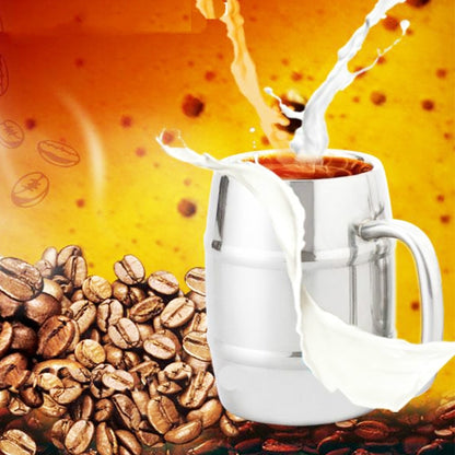 สแตนเลสถ้วยเบียร์แก้วกลางแจ้งตั้งแคมป์ชาตะวันตกถ้วยกาแฟฉนวนถ้วยน้ำแบบพกพาDrinkwareที่มีการจัดการ, Outdoor Beer Cup