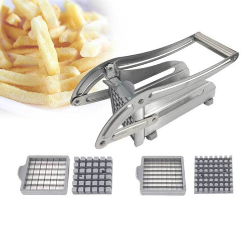 สแตนเลสคู่มือมันฝรั่งทอดเครื่องตัดมันฝรั่ง Chipper เครื่องตัดชิป Chopper Maker, Potato Cutter 2