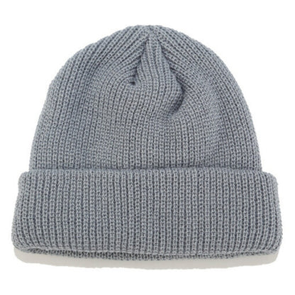 Skullcap ถักสั้นฤดูหนาวสีทึบสำหรับผู้ชาย / ผู้หญิง, M（56-58cm）