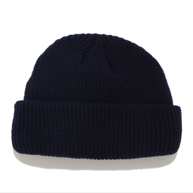 Skullcap ถักสั้นฤดูหนาวสีทึบสำหรับผู้ชาย / ผู้หญิง, M（56-58cm）